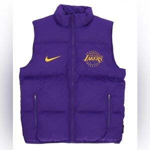 Nike LA Lakers City Edition Puffer Vest Purple Jacket FZ0335-504 Men's 2XL New